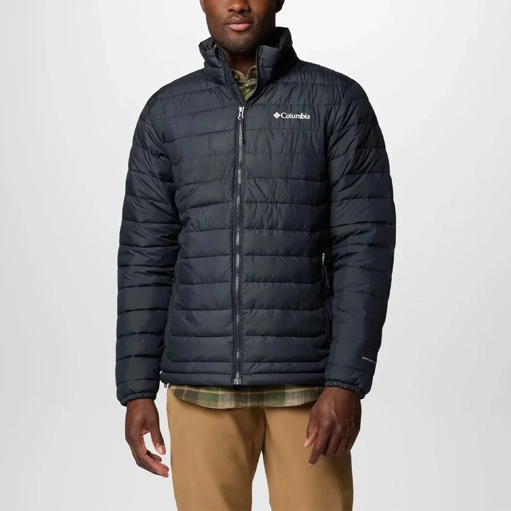 Columbia Powder Lite Puffer Jacket Mens L Omni Thermal Ski Snow‎ Black Large NWT